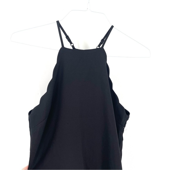 LULUS Black Endlessly Endearing Scalloped Hem Sleeveless Mini Dress LBD - Picture 5 of 9